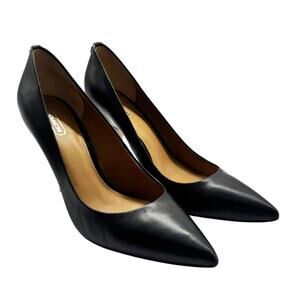 Coach Black Leather Stiletto Pumps Shoes Size 9 Pointed Toe Classic High Heels